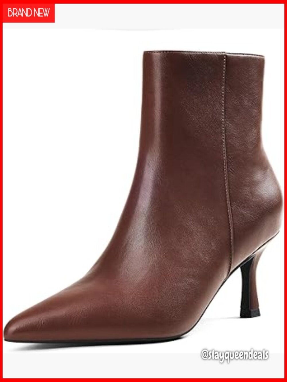 Women's Pointed Toe Ankle Boots 3 Inch Heel Side Zipper Dressy Comfy Work